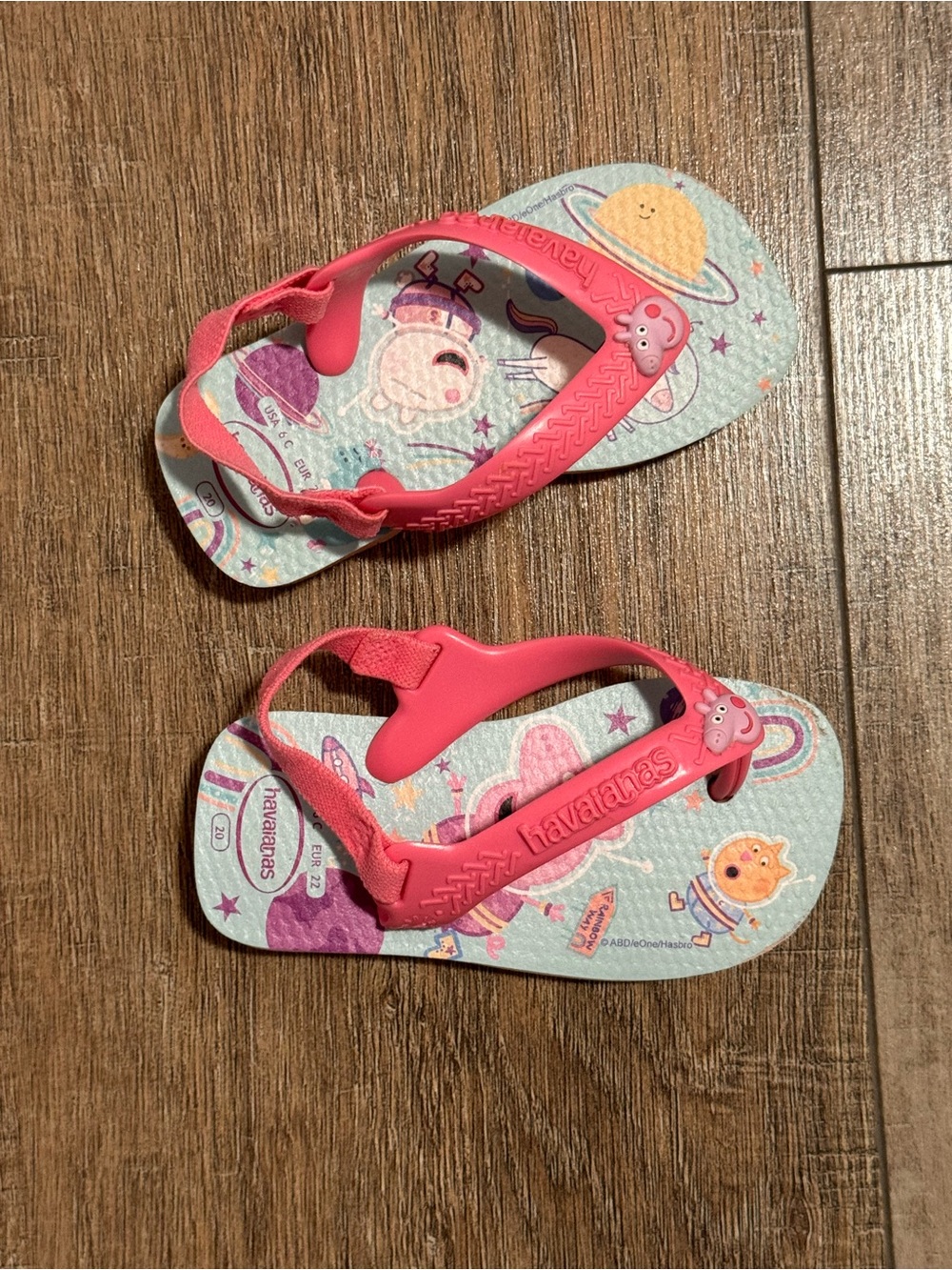 Havaianas Kids Pink Character Sandals with Space Print